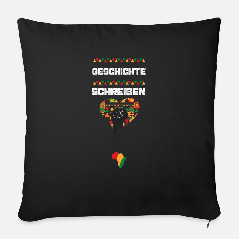 Geschichte schreiben - Sofakissen mit Füllung 45 x 45 cm - Schwarz