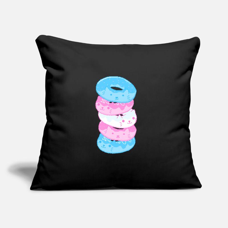Trans Pride Cat 8-Bit Pixel Donut Stack Trans Sofa pillow with filling 45cm x 45cm
