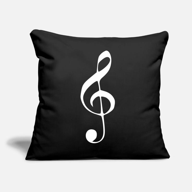 Note de clé de musique note note blanche Coussin et housse de 45 x 45 cm