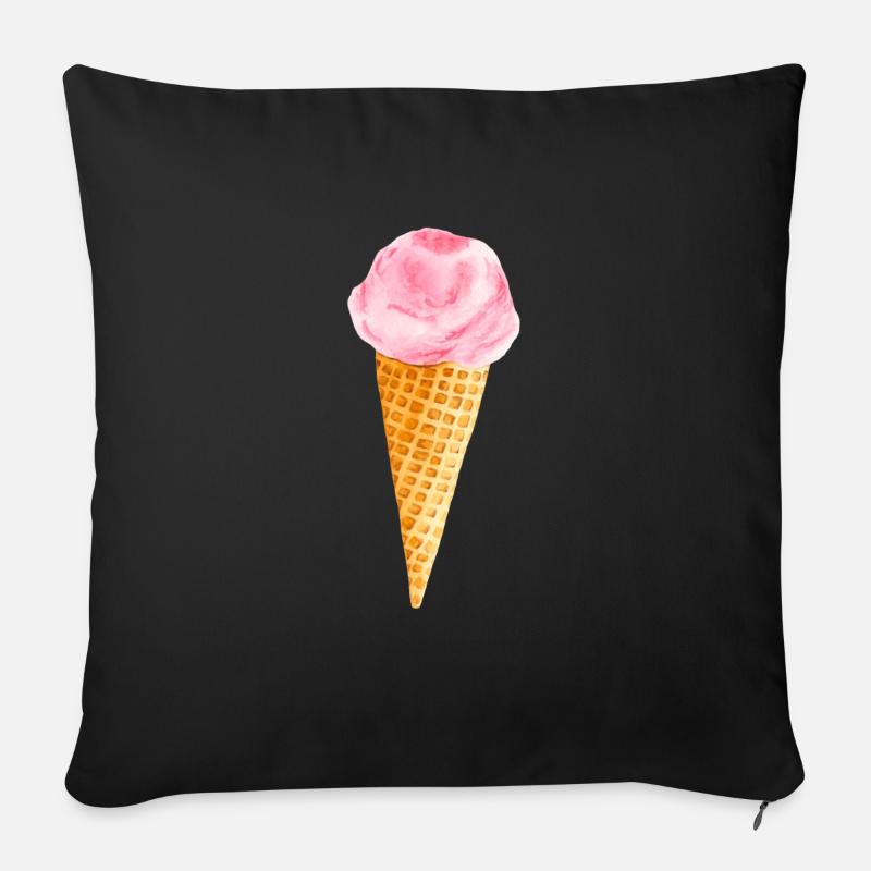 Eiscreme - Sofakissen mit Füllung 45 x 45 cm - Schwarz