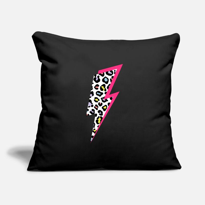 Lightning Leopard Pattern Pastel Colors with Neon Pink Sofa pillow with filling 45cm x 45cm