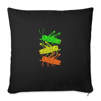 Grasshopper - Sofa pillow with filling 45cm x 45cm - black - Front