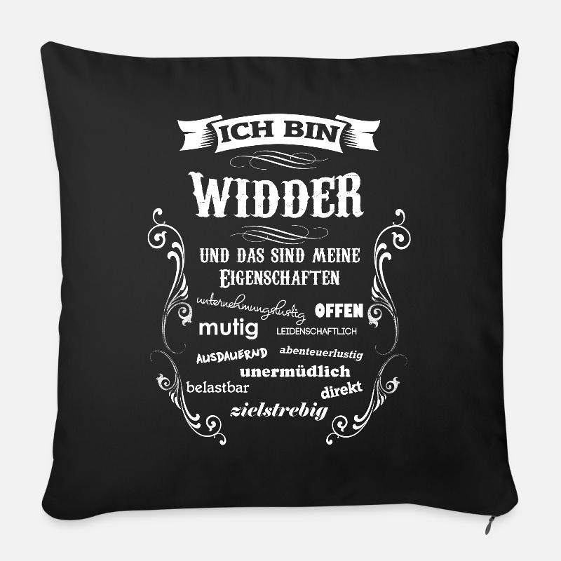 WIDDER - STERNZEICHEN - Sofakissen mit Füllung 45 x 45 cm - Schwarz
