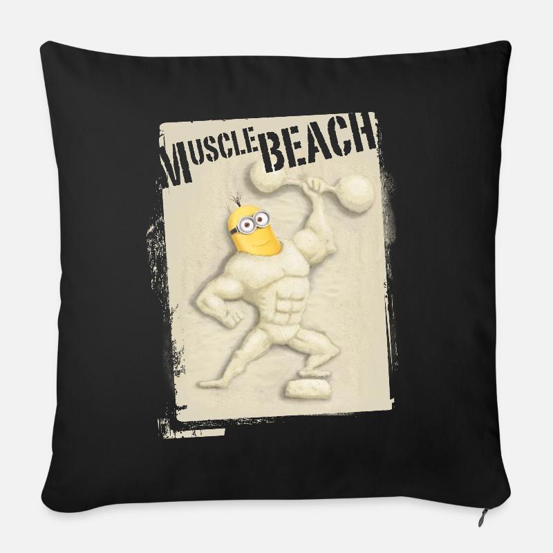 Minions Kevin Muscle Beach - Cuscino da divano 45 x 45 cm con riempimento - nero