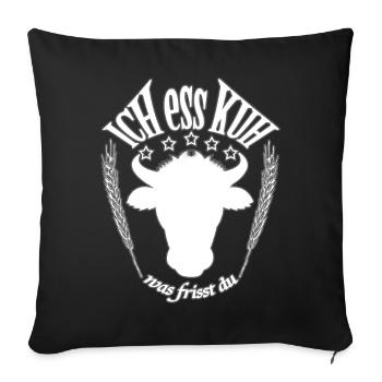 I eat cow what do you eat? Meat Vegan - Sofa pillow with filling 45cm x 45cm - black - Front