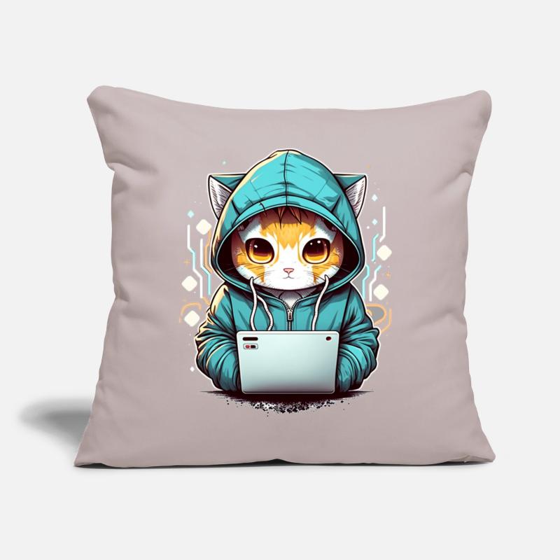 Coding cat Sofa pillow with filling 45cm x 45cm