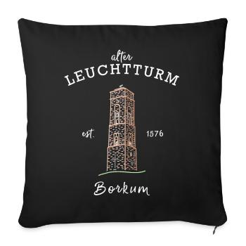 Alter Leuchtturm auf Borkum, Ostfriesland Nordsee - Sofakissen mit Füllung 45 x 45 cm - Schwarz - Vorne