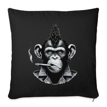 Punk Cigar Chimp - Sofa pillow with filling 45cm x 45cm - black - Front