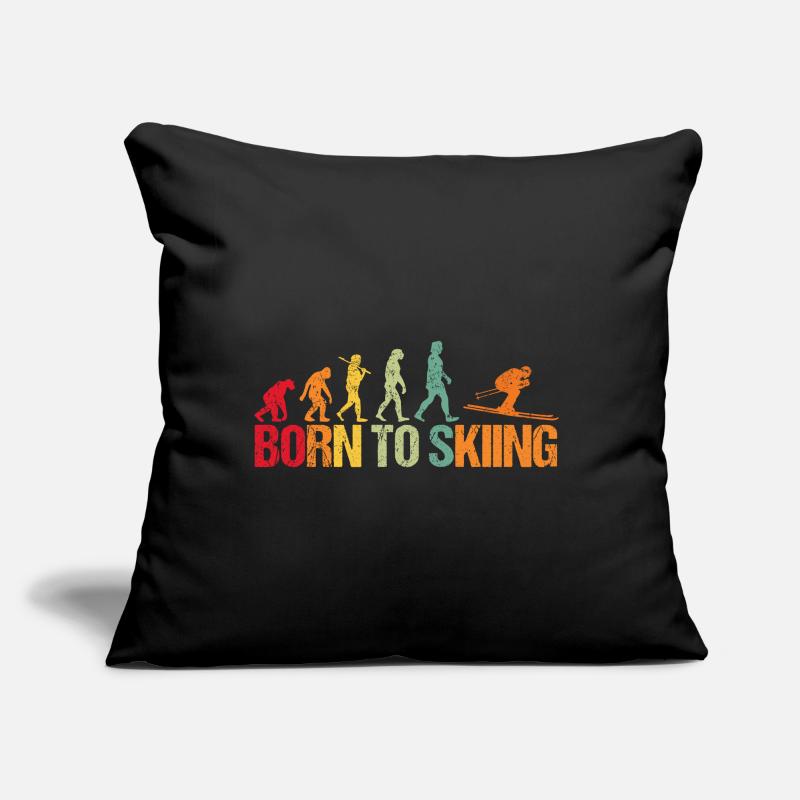 Evolution of Skiing Sofa pillow with filling 45cm x 45cm