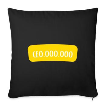 ceo oblique -cadeau directeur- cadeau directrice - - Coussin et housse de 45 x 45 cm - noir - Devant