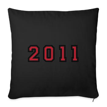 2011 year number - Sofa pillow with filling 45cm x 45cm - black - Front