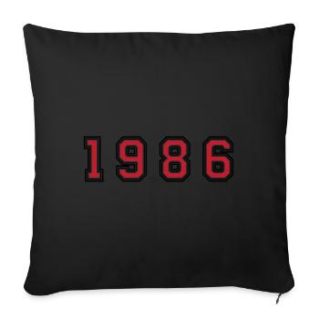 Numéro de l’année 1986 - Coussin et housse de 45 x 45 cm - noir - Devant
