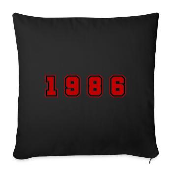 1986 Year Number - Sofa pillow with filling 45cm x 45cm - black - Front