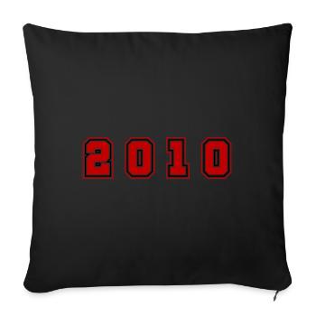 2010 Year Number - Sofa pillow with filling 45cm x 45cm - black - Front