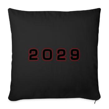 2029 year number - Sofa pillow with filling 45cm x 45cm - black - Front