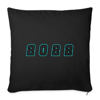 2022 Jahr Zahl - Sofakissen mit Füllung 45 x 45 cm - Schwarz - Vorne