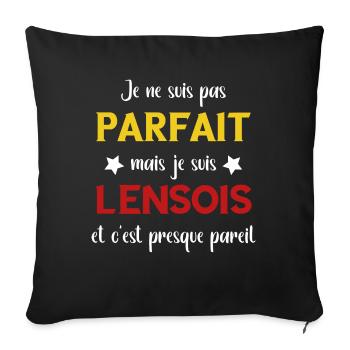 Je ne suis pas parfait je suis lensois - Coussin et housse de 45 x 45 cm - noir - Devant