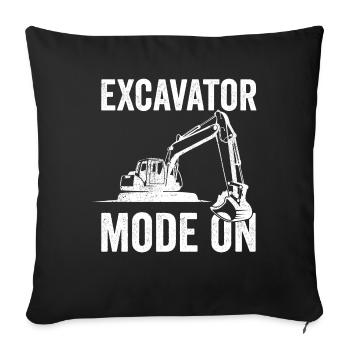 Excavator Construction Worker - Sofa pillow with filling 45cm x 45cm - black - Front