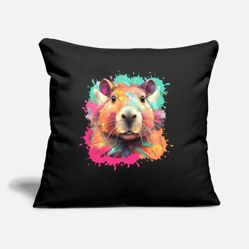 Capybara,illustration,graffiti,coloré, éclaboussures de couleur Coussin et housse de 45 x 45 cm