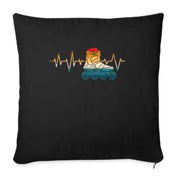 Roller Skating, Roller Skate Motif, Girls, Kids - Sofa pillow with filling 45cm x 45cm - black - Front