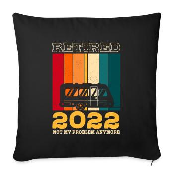 Funny Retirement Gift for Men, Retired 2022 - Sofakissen mit Füllung 45 x 45 cm - Schwarz - Vorne