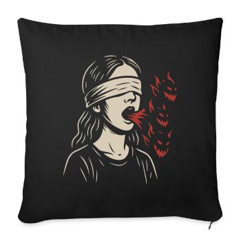 Blindfolded Girl - Sofakissen mit Füllung 45 x 45 cm - Schwarz - Vorne