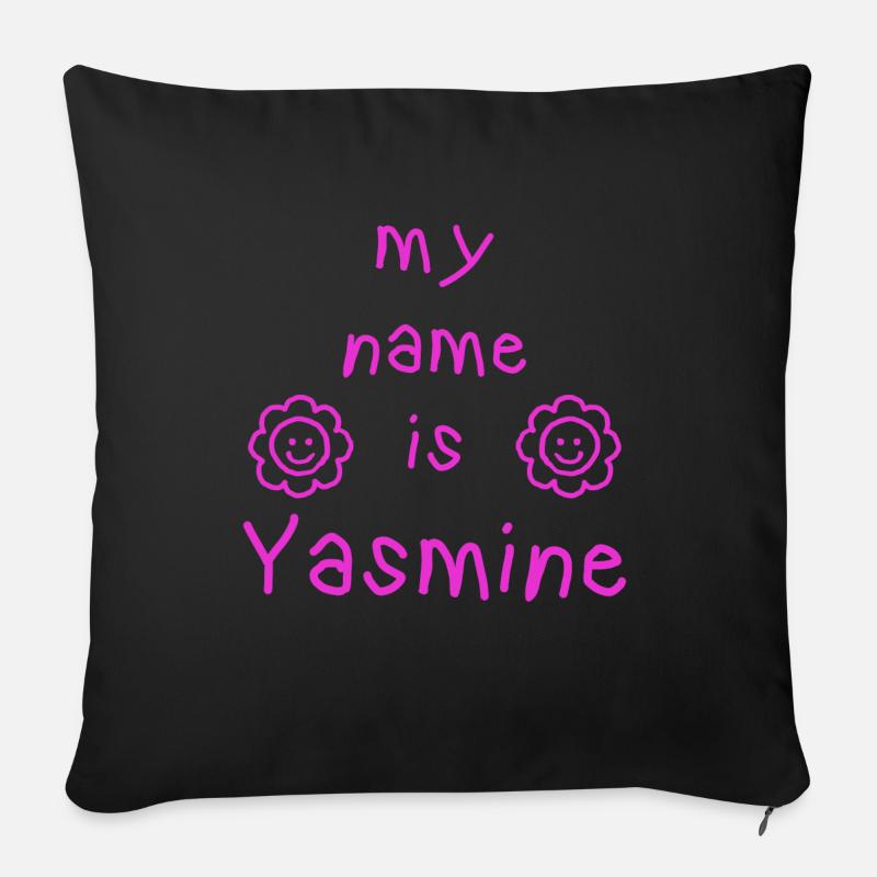YASMINE MY NAME IS - Coussin et housse de 45 x 45 cm - noir