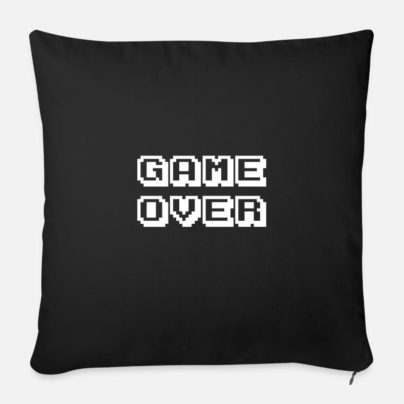 Jeu d'arcade sur blanc - Coussin et housse de 45 x 45 cm - noir