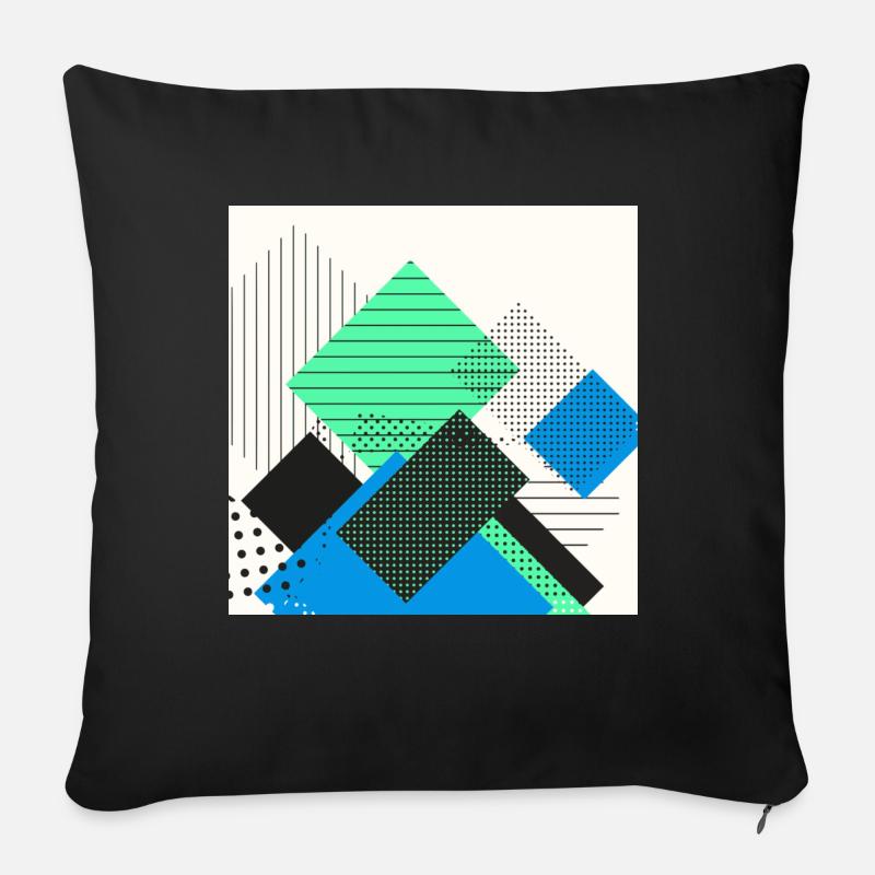 Abstract rectangles pastel - Sofa pillow with filling 45cm x 45cm - black
