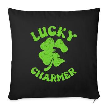 Lucky charmer shamrock for St Patricks day kids - Sofa pillow with filling 45cm x 45cm - black - Front