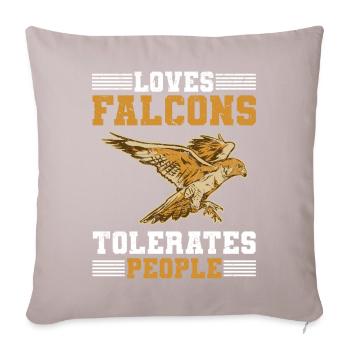 Fauconnerie - Coussin et housse de 45 x 45 cm - taupe clair - Devant