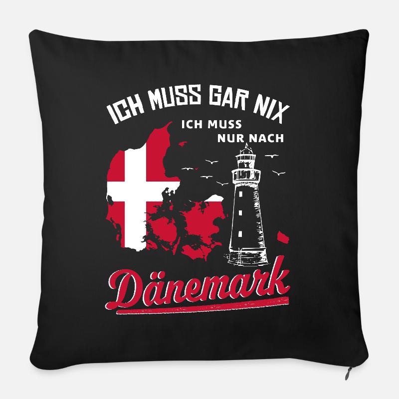 Dänemark - Ich muss gar nix - Sofakissen mit Füllung 45 x 45 cm - Schwarz