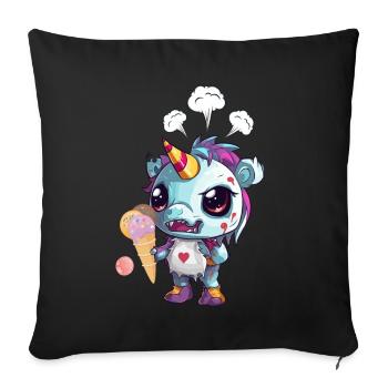 Angry Unicorn - Angry Unicorn - Unicorn Evil - Sofa pillow with filling 45cm x 45cm - black - Front