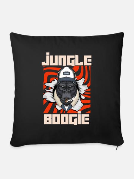DSCHUNGEL-BOOGIE-AFFE - Sofakissen mit Füllung 45 x 45 cm - Schwarz