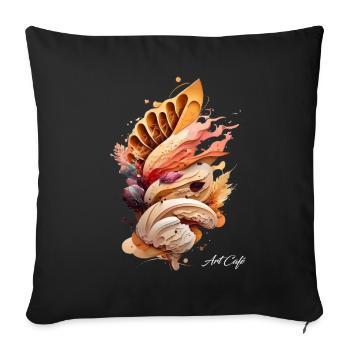 Watercolor Surreal Cafeteria - Sofa pillow with filling 45cm x 45cm - black - Front