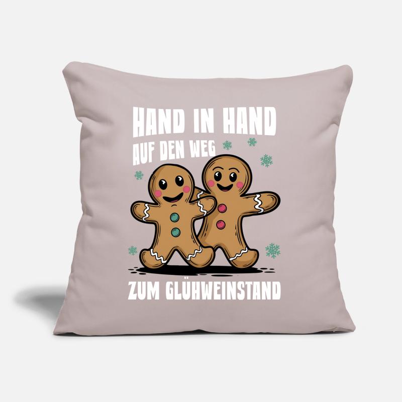 Hand in Hand lustiger Spruch Glühwein Pullover Sofakissen mit Füllung 45 x 45 cm