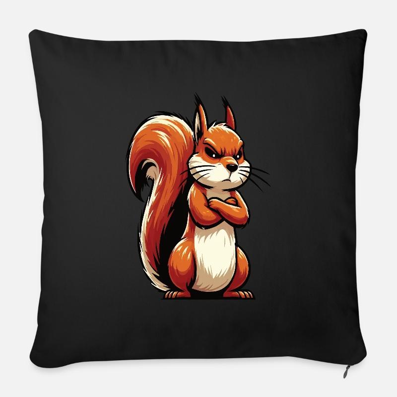 Squirrel Squirrel Squirrel Lover Rodent - Sofa pillow with filling 45cm x 45cm - black