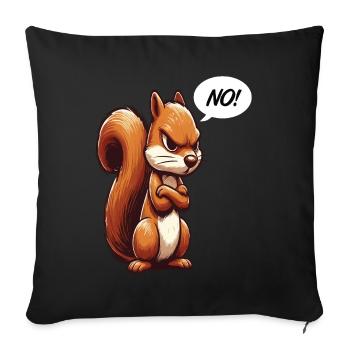 No Eichhörnchen Eichhorn Eichhörnchenliebhaber - Sofakissen mit Füllung 45 x 45 cm - Schwarz - Vorne