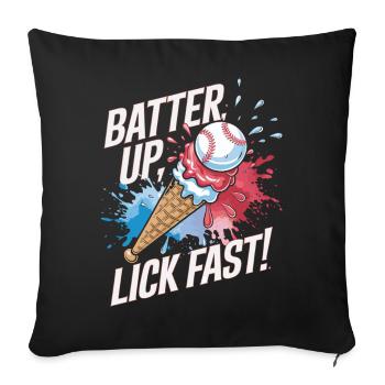 Batter Up Lick Fast Baseball Treat - Sofakissen mit Füllung 45 x 45 cm - Schwarz - Vorne