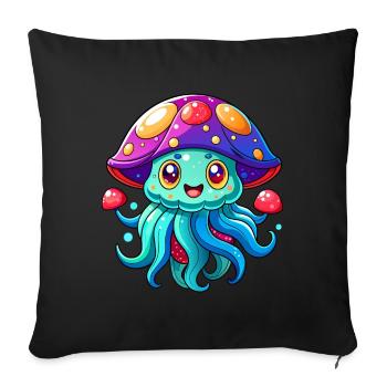 Cute Jellyfish - Sofa pillow with filling 45cm x 45cm - black - Front