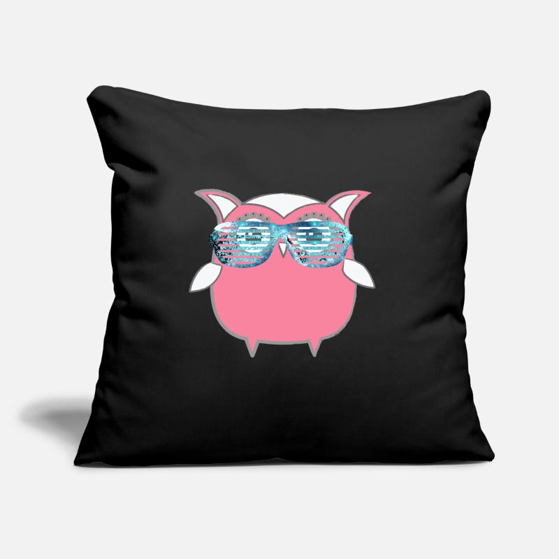 Owl, Comic,mint,Sonnenbrllle, spacebrille,sommer, Sofa pillow with filling 45cm x 45cm