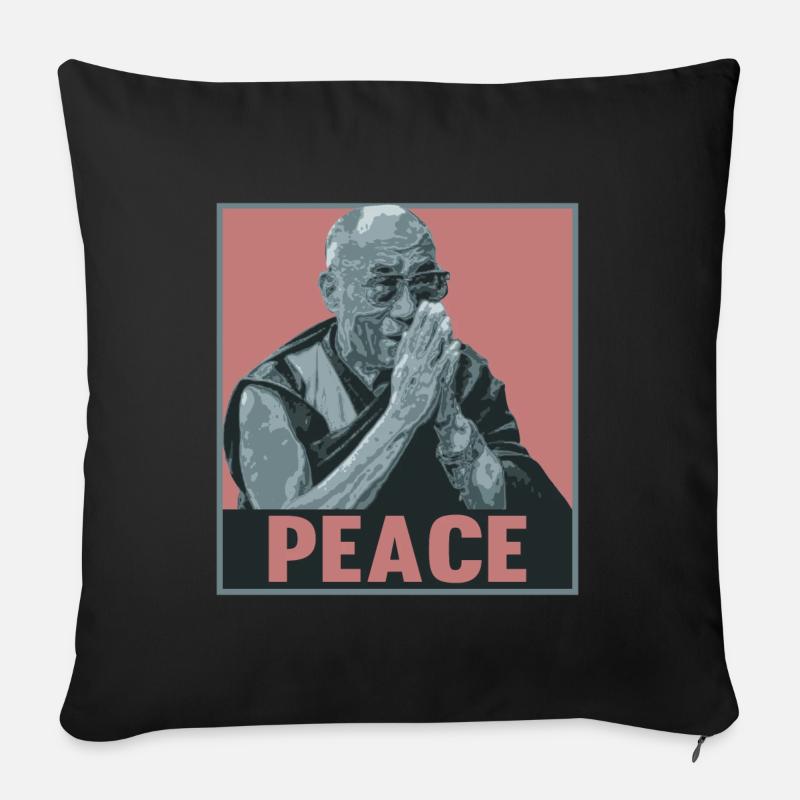 Cadeau du Dalaï Lama - Coussin et housse de 45 x 45 cm - noir