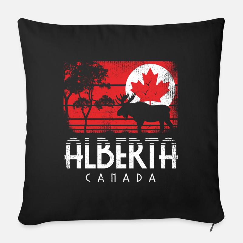 ALBERTA KANADA FLAGGE AHORNBLATT CANADA GESCHENK - Sofakissen mit Füllung 45 x 45 cm - Schwarz