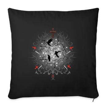 Gothic circle - Sofa pillow with filling 45cm x 45cm - black - Front