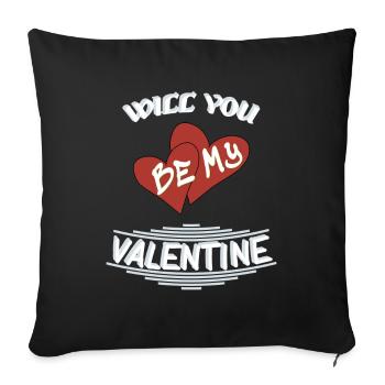 Will you be my valentine - Sofakissen mit Füllung 45 x 45 cm - Schwarz - Vorne
