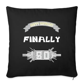 Joyeux anniversaire, cadeau, - Coussin et housse de 45 x 45 cm - noir - Devant