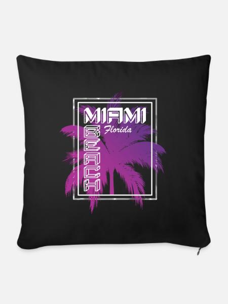 Miami Beach Florida - Sofakissen mit Füllung 45 x 45 cm - Schwarz