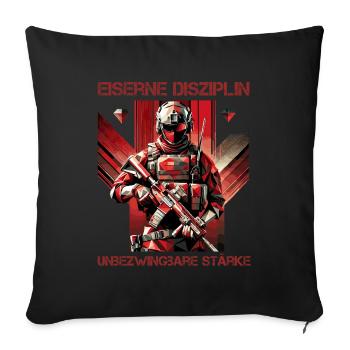 Discipline & Invincible - Sofa pillow with filling 45cm x 45cm - black - Front