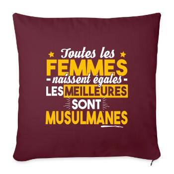 Musulmane Musulman Religion Islam Foi Allah Humour - Coussin et housse de 45 x 45 cm - bordeaux - Devant