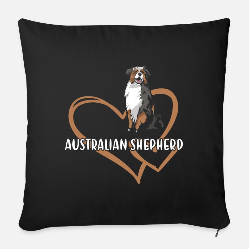 Dog Aussie Heart - Sofakissen mit Füllung 45 x 45 cm - Schwarz